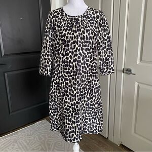 Kate Spade Dorothy Black and White Silk Shift Dress with Tie Waist Size 2